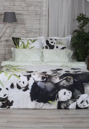 Постельное белье 2-спальное Mona Liza SL Family Pandas. Цвет: разноцветный