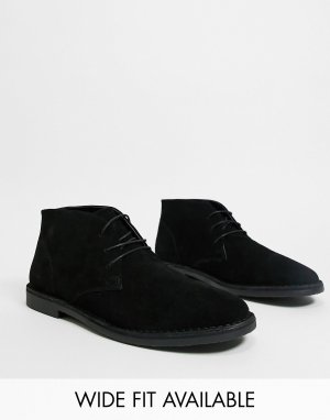 Черные замшевые ботинки дезерты ASOS DESIGN