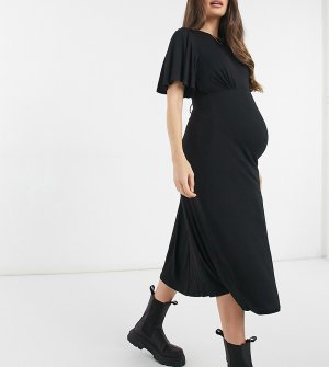 Черное платье с завязкой на спине Half Moon-Черный цвет New Look Maternity