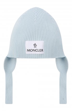 Хлопковая шапка Moncler. Цвет: голубой