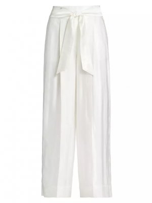 Широкие брюки Екатерины с поясом , цвет sky white Elie Tahari