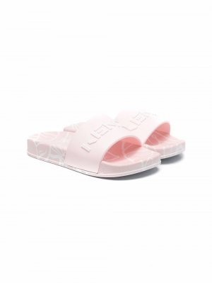Logo-print slip-on sandals Kenzo Kids. Цвет: розовый