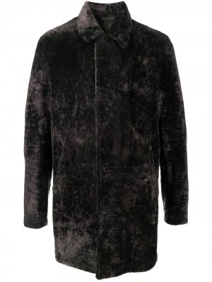 Пальто из овчины с длинными рукавами Yves Salomon. Цвет: серый