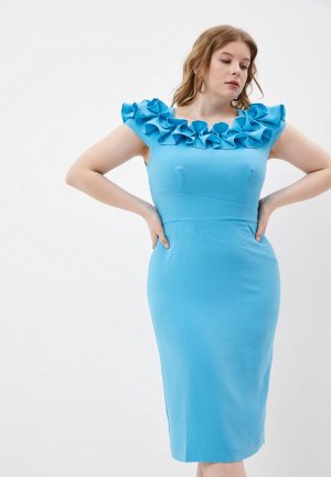 Платье BGL. Цвет: голубой