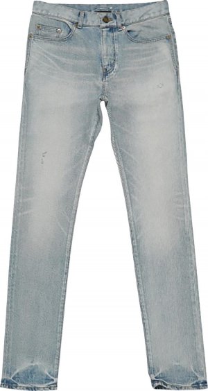 Джинсы Faded Effect Straight Jeans 'Light Blue', синий Saint Laurent