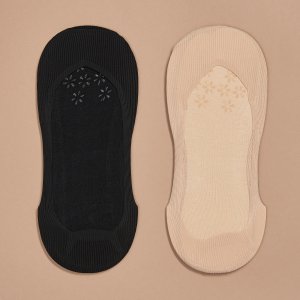 Следки Socks, бежевые/черные CozyHome. Цвет: мультиколор