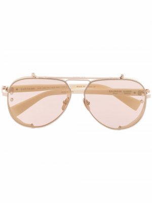 Солнцезащитные очки-авиаторы Balmain Eyewear. Цвет: белый