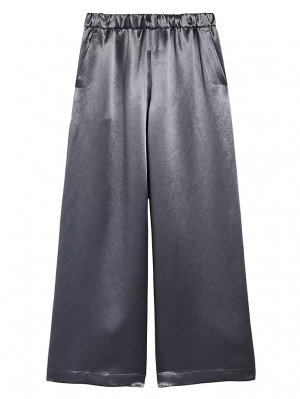 Атласные укороченные брюки , серый Max Mara Leisure