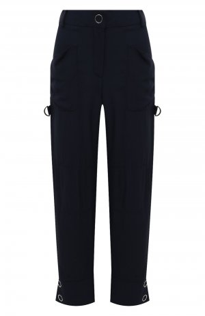 Укороченные однотонные брюки с карманами Giorgio Armani. Цвет: синий