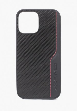 Чехол для iPhone Mercedes-Benz AMG 13 Pro Max PU Carbon effect Red stiching Hard Black. Цвет: черный