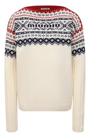 Шерстяной свитер Miu. Цвет: кремовый
