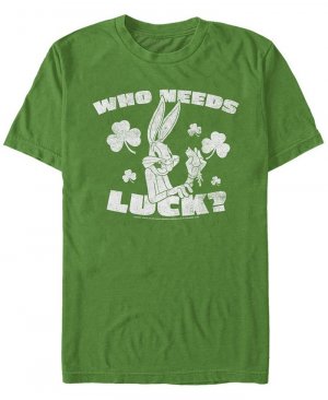 Мужская футболка What's Luck с коротким рукавом и круглым вырезом , зеленый Fifth Sun