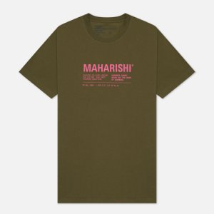 Мужская футболка Maha Miltype 21 maharishi. Цвет: оливковый