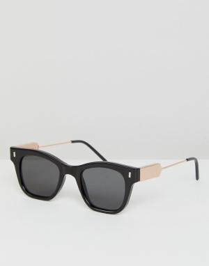 Большие круглые солнцезащитные очки черного цвета Esprit. Цвет: черный