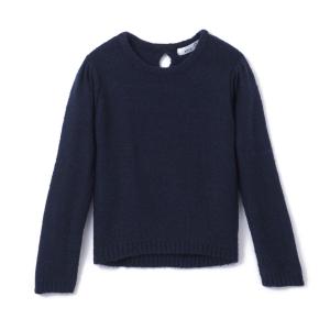 Пуловер с бантом сзади, 3-12 лет La Redoute Collections. Цвет: синий морской