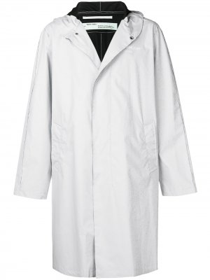 Oversized hooded raincoat Off-White. Цвет: серый