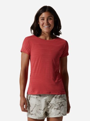 Футболка женская Mighty Stripe Short Sleeve T, Красный Mountain Hardwear. Цвет: красный