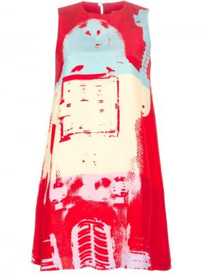 Платье с принтом Andy Warhol Stephen Sprouse Vintage. Цвет: красный