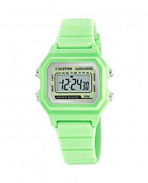 K5802/1 Crush женские часы из зеленой резины , зеленый Calypso