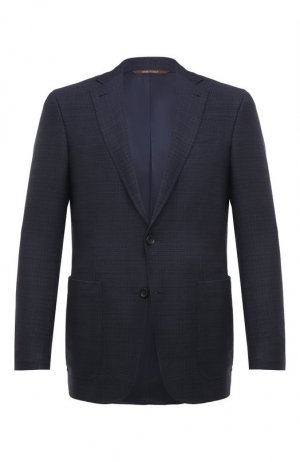 Шерстяной пиджак Canali. Цвет: синий