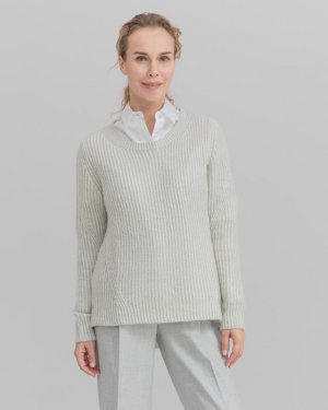 Пуловер, р. 52, цвет кремовый/серый Basler. Цвет: кремовый/серый