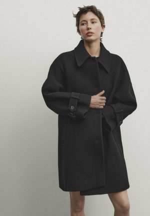 Пальто классическое Tabard-Effect Blend , черный Massimo Dutti