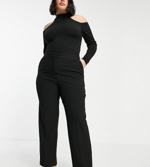 Черные классические брюки от комплекта -Черный цвет Closet London Plus