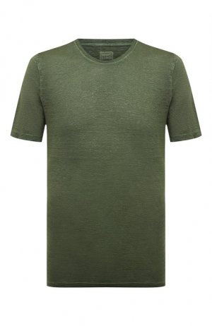 Льняная футболка 120% Lino. Цвет: зелёный