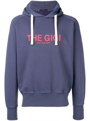 Толстовка с капюшоном на шнурке и логотипом The Gigi. Цвет: синий