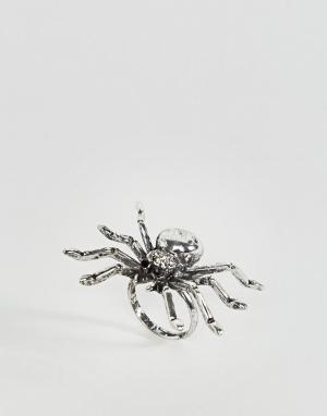 Кольца с пауками Halloween DesignB London. Цвет: серебряный
