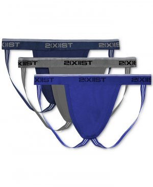 Мужские хлопковые эластичные спортивные ремни, набор из 3 шт. 2(x)ist, синий 2(X)IST