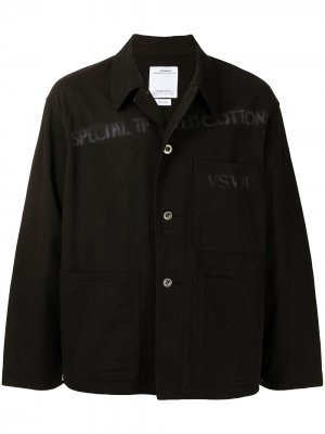 Куртка-рубашка с жатым эффектом и логотипом visvim. Цвет: коричневый