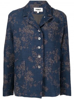 Куртка с цветочной вышивкой YMC. Цвет: синий