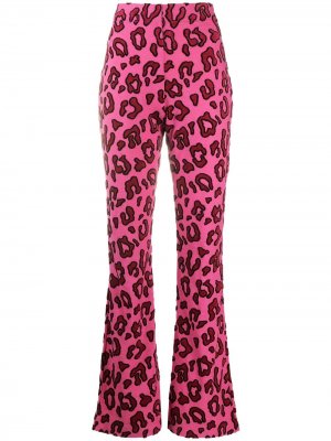 Расклешенные брюки с леопардовым принтом AMBUSH. Цвет: розовый