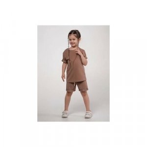 Комплект одежды , футболка и шорты, повседневный стиль, размер 134, коричневый Ardirose. Цвет: коричневый