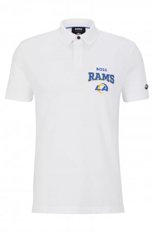 Футболка поло Boss X Nfl Cotton-piqué With Collaborative Branding Rams, белый