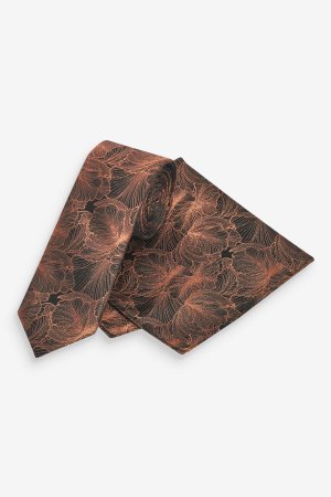 Комплект из галстука и нагрудного платка , коричневый Next