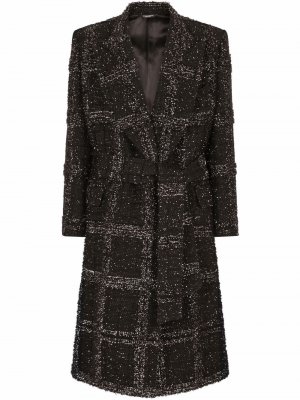 Пальто в клетку Dolce & Gabbana. Цвет: черный