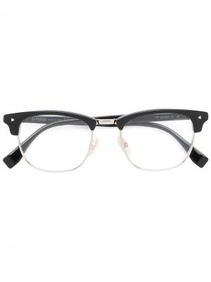 Очки в квадратной оправе Fendi Eyewear. Цвет: чёрный