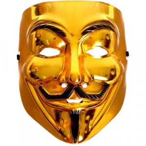 Карнавальная маска «Гай Фокс», цвет золото Россия. Цвет: золотистый