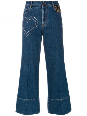 Укороченные джинсы с заклепками Stella McCartney. Цвет: синий