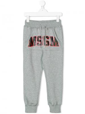 Спортивные брюки с карманом-муфтой и логотипом Msgm Kids
