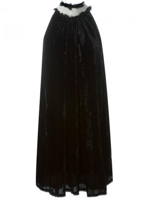 Бархатное платье с контрастным воротником Jupe. Цвет: чёрный