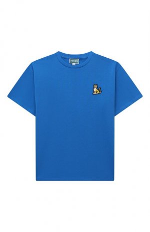Хлопковая футболка Kenzo. Цвет: синий
