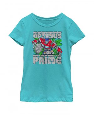 Детская футболка Трансформеры: Восстание зверей Оптимуса Прайма для девочек , синий Hasbro