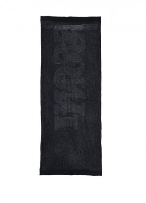 Женская джинсовая шаль из жаккарда черного цвета с логотипом Missoni