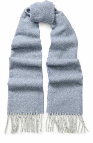 Шерстяной шарф с бахромой Eton. Цвет: голубой
