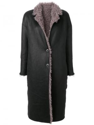 Пальто с искусственной цигейкой Urbancode. Цвет: чёрный