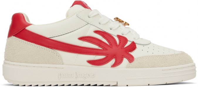 Бело-красные кроссовки Университета Палм-Бич , цвет White/Red Palm Angels