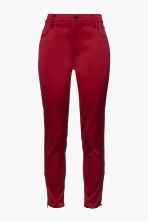 Укороченные атласные брюки-скинни Alana J Brand, бордовый BRAND